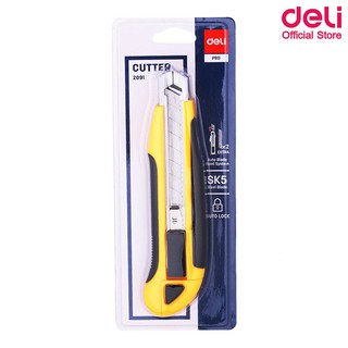 มีดคัตเตอร์ Deli 2091 Cutter คัตเตอร์ ขนาด 8 ใบมีด (1ชิ้น)