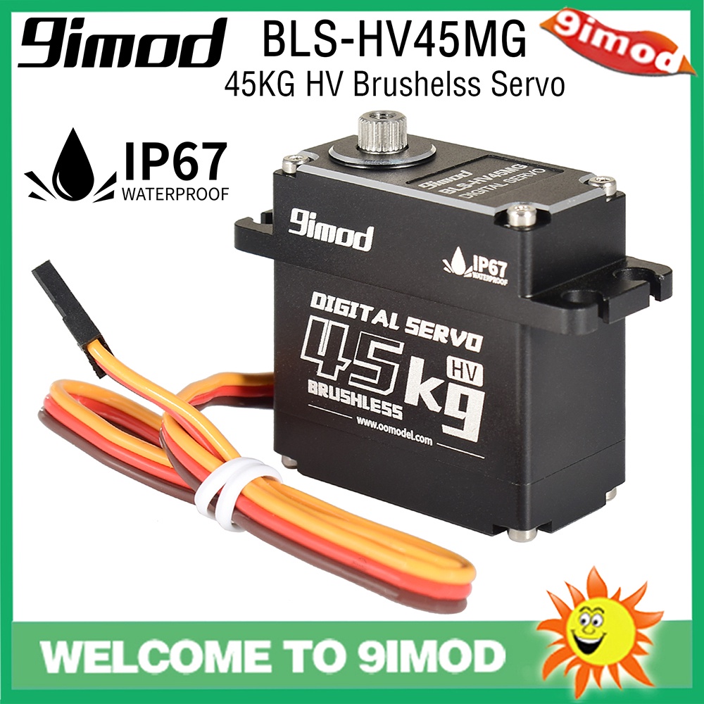 9imod เซอร์โวดิจิทัล กันน้ํา BLS-HV45MG เกียร์โลหะ 45 กก. HV ไร้แปรงถ่าน สําหรับรถบังคับ เรือ หุ่นยนต์ DIY