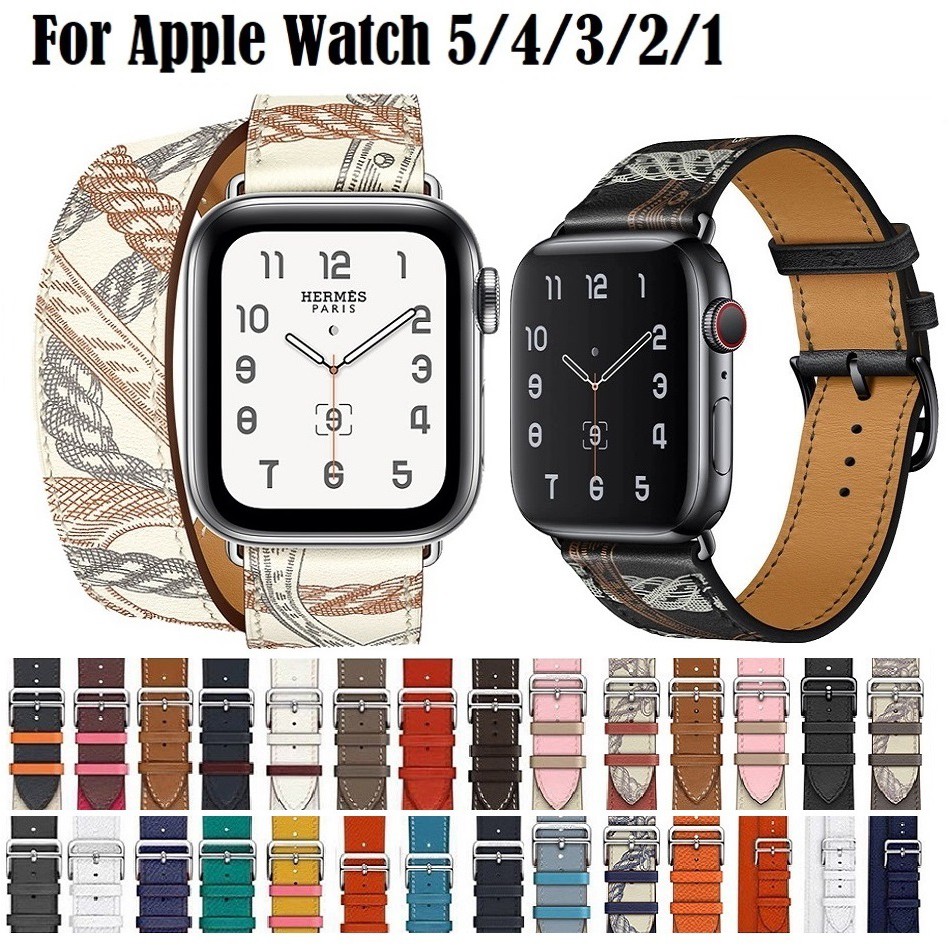 ใหม่ แฟชั่น สาย Apple watch มีทุกขนาด ทุก Series สายหนัง Leather สายนาฬิกาข้อมือ iWatch Band, ขนาด 38มม 40มม 42มม 44 มม 7 6 5 4 3 2 1, Apple Watch SE พร้อมส่ง สายนาฬิกา Replacement Apple Watch Strap สาย applewatch 7
