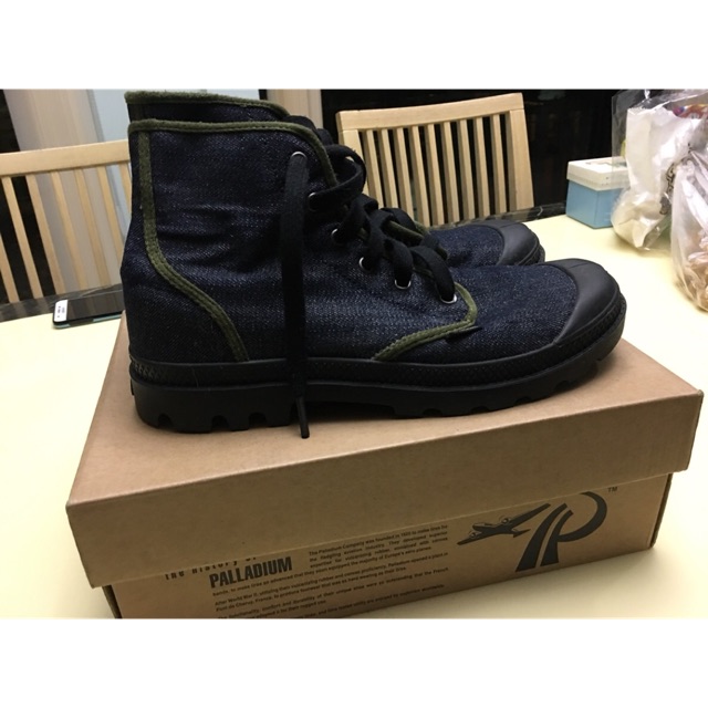 รองเท้าหุ้มส้นผู้ชาย Palladium Pampa hi binding navy denim