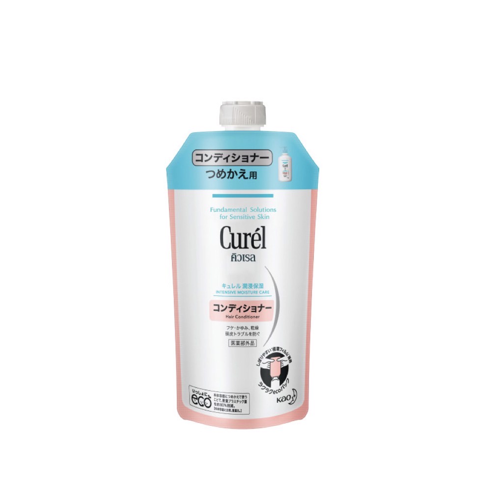 Curel INTENSIVE MOISTURE CARE HAIR Conditioner Refill คิวเรล อินเทนซีฟ มอยส์เจอร์ แคร์ แฮร์ คอนดิชันเนอร์ รีฟิล 340 มล.
