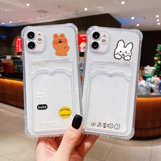 เคสการ์ตูนกันกระแทกสำหรับ Compatible for iPhone 11/13 12 11 Pro Max 7 8 Plus XR X XS Max SE ช่องเสียบการ์ดโทรศัพท์