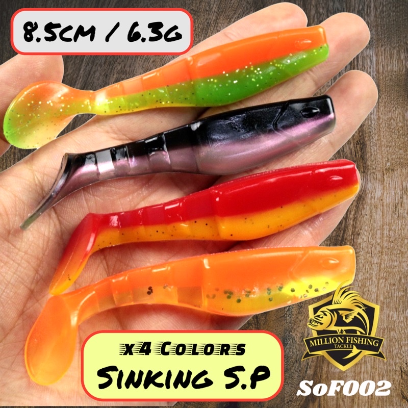 SoF002Special T Tail เหยื่อพลาสติกอ่อน 1 แพ็ค 4Ekor Killer เหยื่ออ่อน Zman เหยื่อตกปลา Umpan Siakap 
