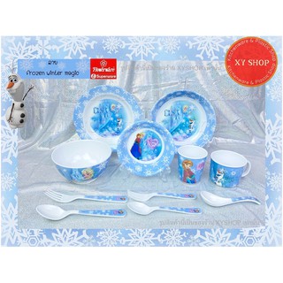 (Flowerware) Frozen winter magic (ขายเป็นชิ้น) จาน ชาม ลายการ์ตูน ลายโฟรเซ่นวินเทอร์เมจิก เอลซ่า แอนนา เนื้อเมลามีนแท้