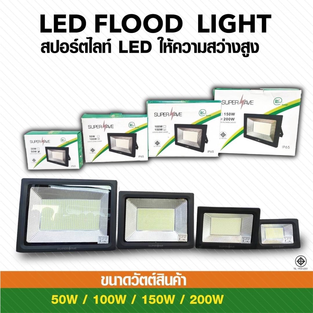สปอตไลท์ รุ่นบาง Spotlight SMD 50w 100w 150w 200w 220v กันน้ำกันฝน ใช้ภายนอกได้ เม็ดชิปเยอะ ถี่ สว่างมาก