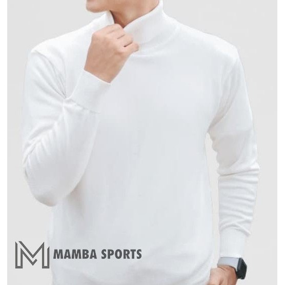 Putih Men & 39;s WHITE TURTLENECK CLOTHES/LONG SHANDS PLAIN HIGH NECK เสื้อยืดแขนยาว