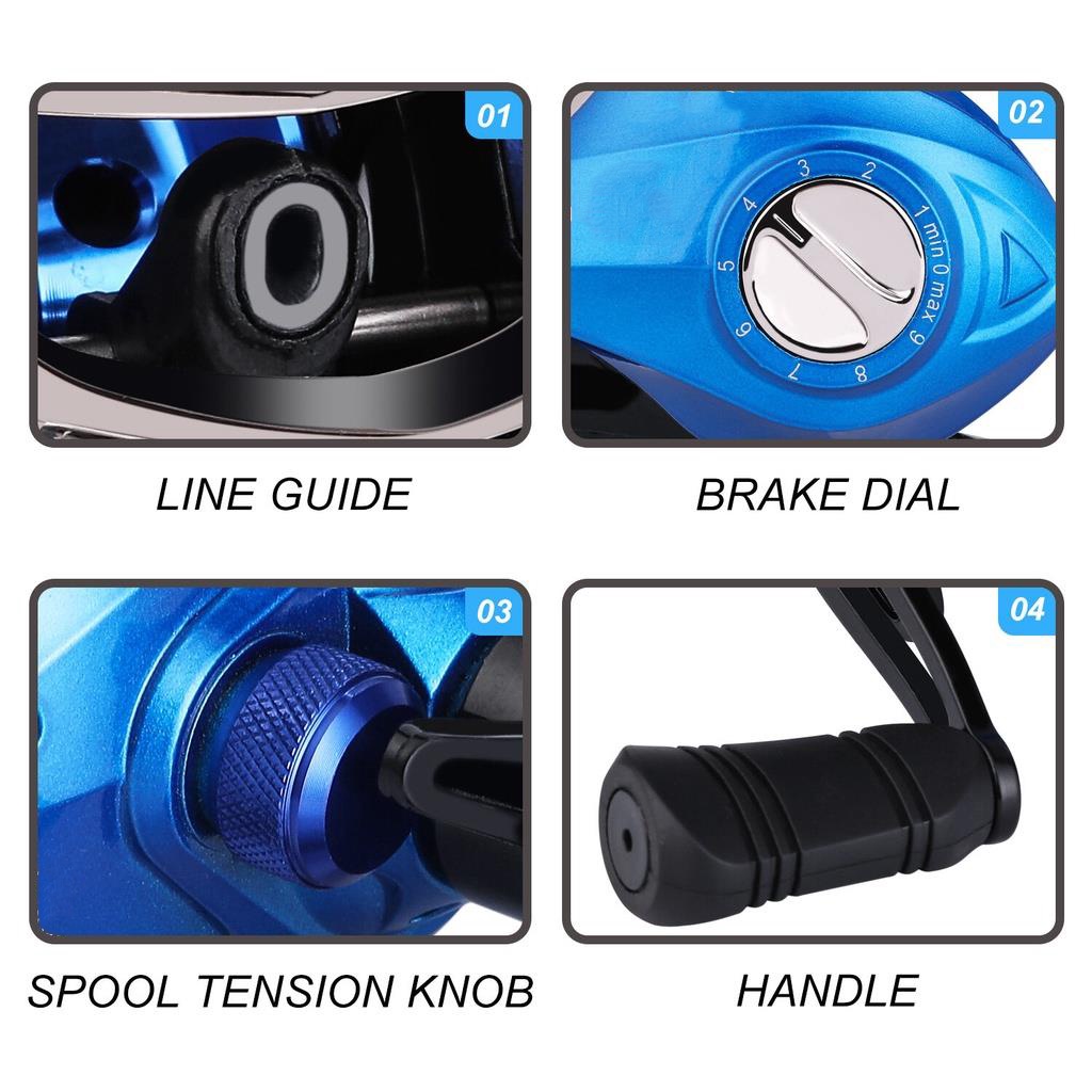 🐬HAIYI FISHING🐬รอกตกปลาเบทคาสติ้ง 18+1BB รอกตกปลาความเร็วสูงแรงลากสูงสุด 8 กก. เหมาะสำหรับการตกปลาน้ำจืดกร่อย รอกหยดน้ - รูปที่ 2