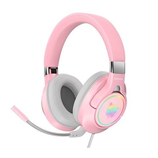 ONIKUMA K15 Pink RGB Gaming Headset หูฟังเกมมิ่ง ใช้งานได้ทั้ง PC / Mobile / PS4 / XBOX / Nintendo Switch