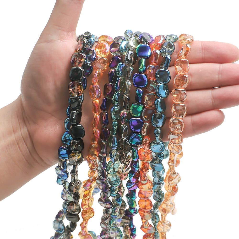 Zhubi ลูกปัดแก้วคริสตัล ทรงสี่เหลี่ยม ชุบมันวาว (12 มม. 20 ชิ้น) สําหรับทําเครื่องประดับ สร้อยข้อมือ สร้อยคอ ต่างหู Diy - รูปที่ 2