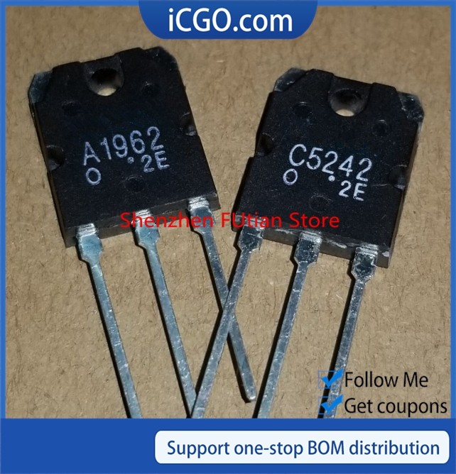 10PCS 2SC5242 2SA1962 TO3P A1962 C5242 TO-3P ทรานซิสเตอร์แท้