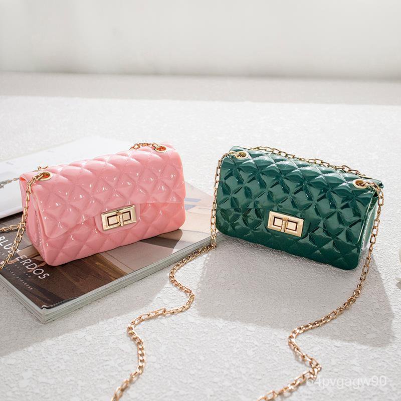 2021 Spring And Summer New Arrival Classic Style Korean Style Rhombus Chain Bag Pearl Gel Bag Shoulder Mini Casual Cro00