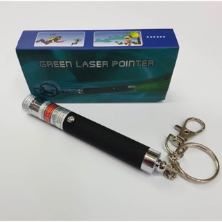 Laser ขนาดพกพา สีเขียว รุ่นPG-100พวงกุญแจ (ใส่ถ่านAAA 1 ก้อน)