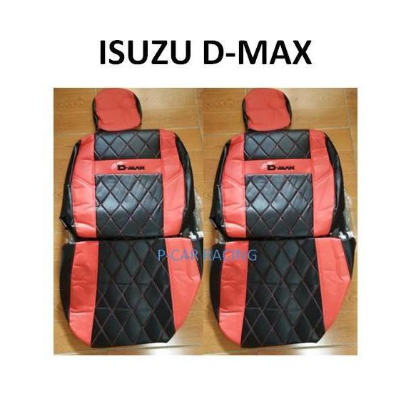 ชุดหุ้มเบาะ คู่หน้าปักโลโก้ (สีดำแดง) ISUZU D-MAX