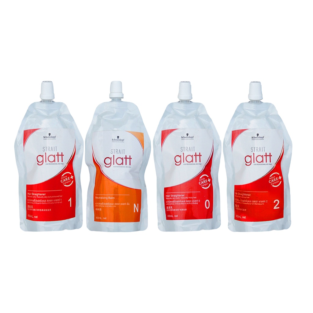 แบบถุง / Schwarzkopf strait glatt ครีมยืดผม แกลท 400 ml มี 2 สูตร ครีมยืดผม ยายืดผม ชวาร์สคอฟ