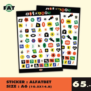 sticker fatclub สติ๊กเกอร์ (alfatbet) ABC สติกเกอร์ Alphabet ตกแต่งโน๊ต เฟรมการ์ด diy