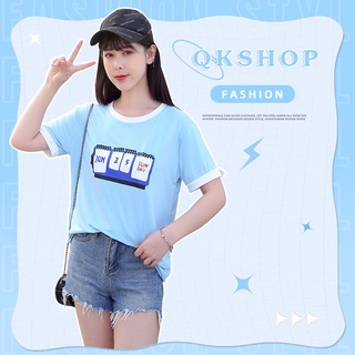 QKshop เสื้อยืดคอกลม💕 สกรีนลายปฏิทิน Jun 25 sunday เนื้อผ้านิ่มสวมใส่สบาย แมทช์ทั้งกางเกงขาสั้นขายาว 💖