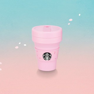 แก้ว Starbucks ST-COLLAPSIBLE SPRING 12Oz Sakura 2021 Cherry Blossom ซากุระ สีชมพู แก้ว Starbucks พับได้ Stojo