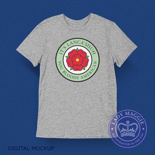 เสื้อยืดโอเวอร์ไซส์ใหม่สไตล์ขายร้อน Lancashire เสื้อยืด - British Expat เสื้อ - Red Rose of Lancashire - Its LancaShuh