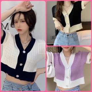 ✨MKL เสื้อคอวี  เสื้อไหมพรมคอวี แต่งกระดุมน่ารัก 🥼สไตล์เกาหลี 💖 #K921💥💥