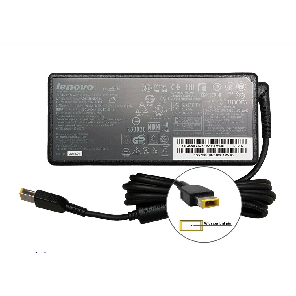 135w Power Adapter Charger สําหรับ Lenovo ADL135NDC3A ADL135NLC3A