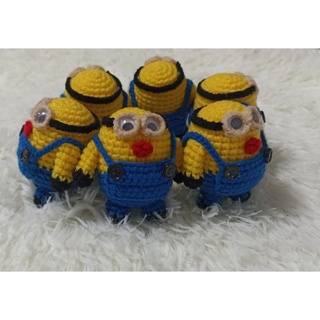 ‼️พร้อมส่ง ตุ๊กตาไหมพรมถัก minions