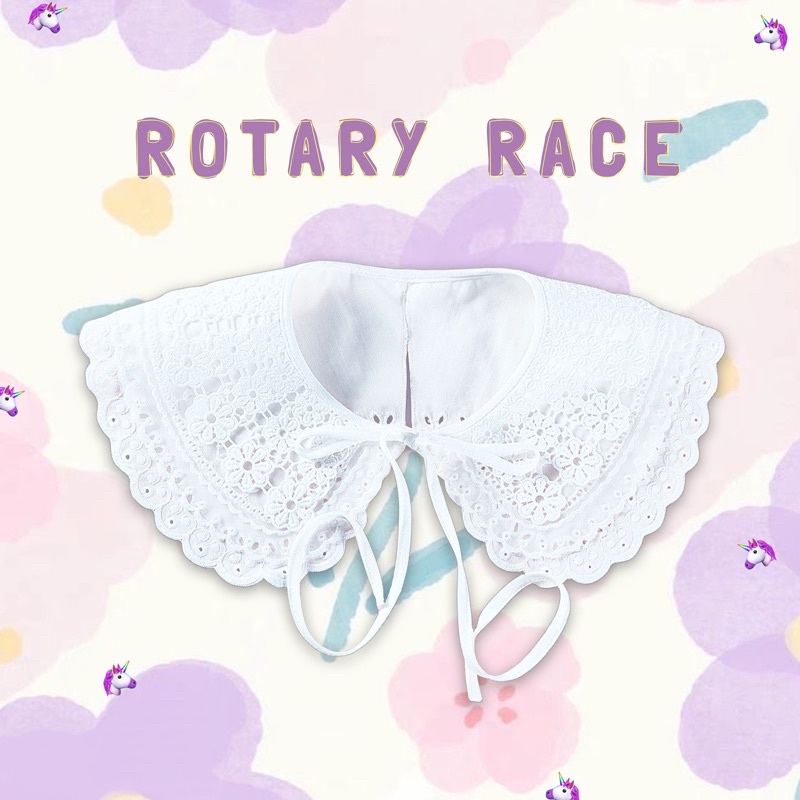พร้อมส่ง 💜ROTARY LACE💜 ปกคอถอดได้ เทียม ดีไซน์กลมหน้าหลัง สีขาว แต่งลูกไม้ 3 ชั้น เกาหลี ญี่ปุ่น สายหวาน