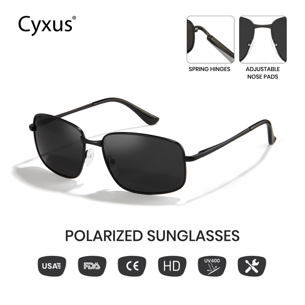 Cyxus แว่นตากันแดด เลนส์โพลาไรซ์ กรอบโลหะ ป้องกันแสงสะท้อน UV400 แฟชั่น สําหรับผู้ชาย ผู้หญิง เหมาะกับการขับขี่ 1024