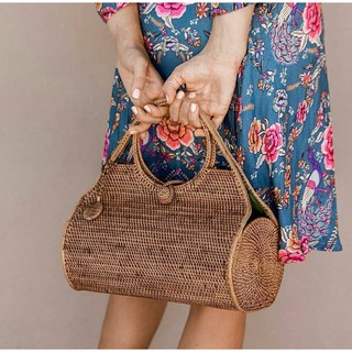 Ate BAG | กระเป๋าโท้ท | กระเป๋าสะพายไหล่ แฟชั่นสําหรับผู้หญิง | กระเป๋าหวายบาหลี | กระเป๋าปาร์ตี้ | แฮนด์เมด