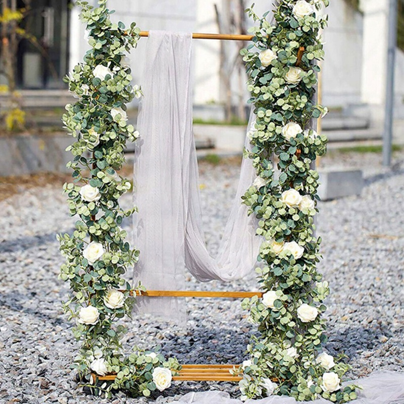 เถายูคาลิปตัสประดิษฐ์ แฮนด์เมด เถากุหลาบ เถาวัลย์ต้อนรับ ตกแต่งงานแต่งงาน 1.95 เมตร
