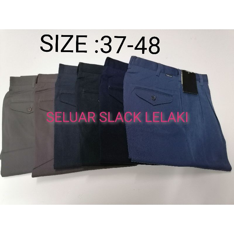 SELUAR SLACK LELAKI/MEN SLACK LONG PANTS STRAIGHT CUT [37-48]
