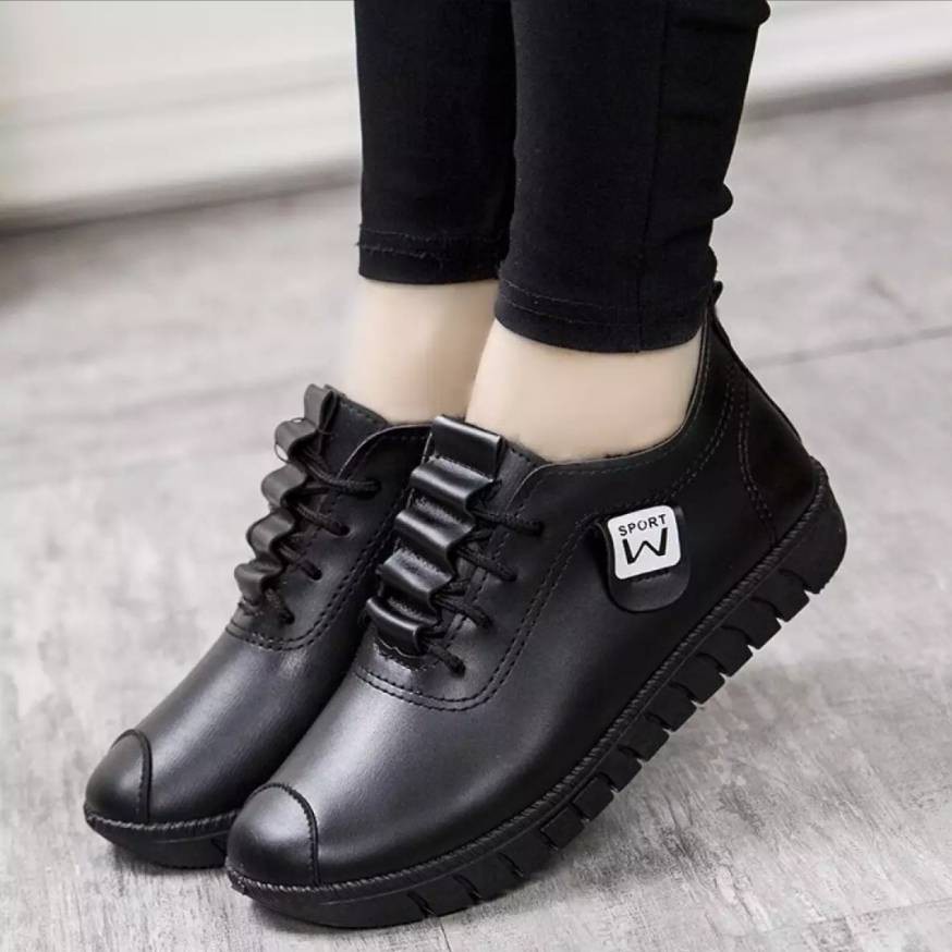 HP027 พร้อมส่ง รองเท้าหนังผู้หญิง หนังนิ่ม สวมสบาย แนะนำเพิ่ม1ไซส์