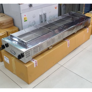 เมืองนนท์แก๊ส  BIGSUN เตาย่าง ใช้แก๊ส ไร้ควัน สแตนเลส BBQ-936 XL ขนาดตัวเตา 45x150x25 ซม. ขนาดตะแกรงย่าง 30x126 ซม.