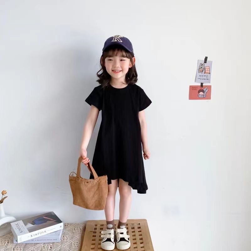 ❀Qinzi เสือดาว❀พร้อมส่ง ชุดเดรสเสื้อยืด แขนสั้น ทรงหลวม สไตล์เกาหลี ตะวันตก เหมาะกับฤดูร้อน สําหรับเด็กผู้หญิง 2022