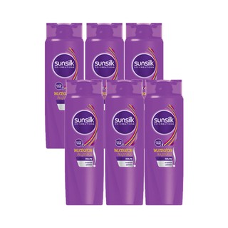 🚚💨พร้อมส่ง!! ซันซิล แชมพู เพอร์เฟค สเตรท สีม่วง ขนาด 140 มล. แพ็ค 6 ขวด Sunsilk Shampoo 140 ml x 6 Purple