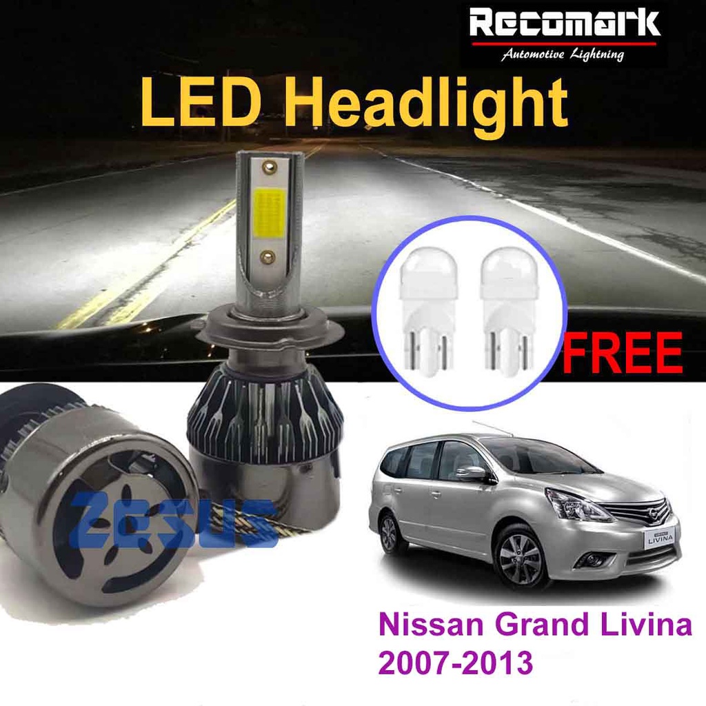 2 ชิ้น x LED Zeus Lampu Zen 4 หลอดไฟหน้า 6000K H4 12v - Nissan Grand Livina (L10) 2017-2023