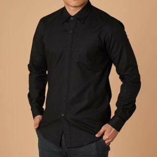 เสื้อเชิ้ต Oxford สีดำ BLACK