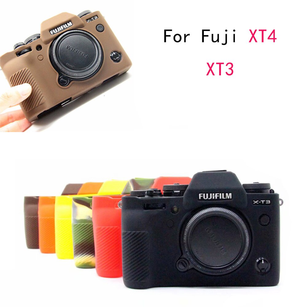 ยางนุ่มซิลิโคนผิวกระเป๋ากล้อง DSLR กรณีฝาครอบสําหรับ Fujifilm X-T4 X-T3 Fuji XT4 XT3