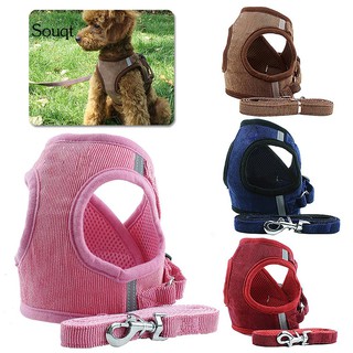 Sq_cute Dog Harness สายจูงสุนัขสามารถปรับได้