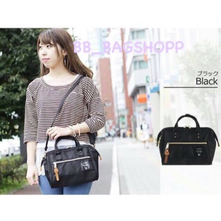 ANELLO POLYESTER CANVAS MINI BOSTON BAG (outlet) สีดำ