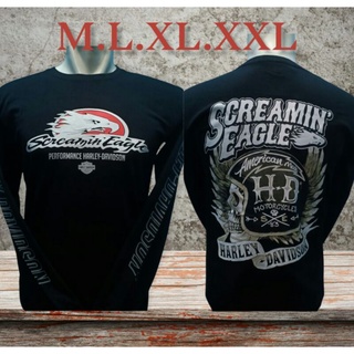 เสื้อยืดแขนยาว พิมพ์ลาย Harley Davidson Screamin Eagle สําหรับผู้ชาย HDCI HOG Moge