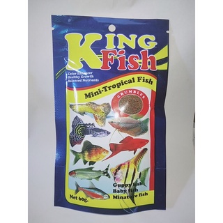 King Fish Mini Tropical Fish 60g. อาหารสำหรับปลาสวยงาม และปลาขนาดเล็กทุกชนิด