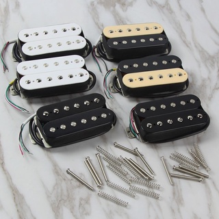 Fleor ชุดปิ๊กอัพคอกีตาร์ไฟฟ้า และสะพานสาย Alnico 2 Humbucker ลายม้าลาย สีขาว สีดํา