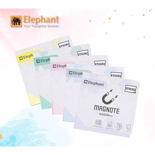 กระดาษโน๊ตแม่เหล็ก ตราช้าง Elephant MAGNOTE ติดได้ทุกพื้นผิวเรียบ สีพาสเทล ขนาด 3x3 นิ้ว คละสี