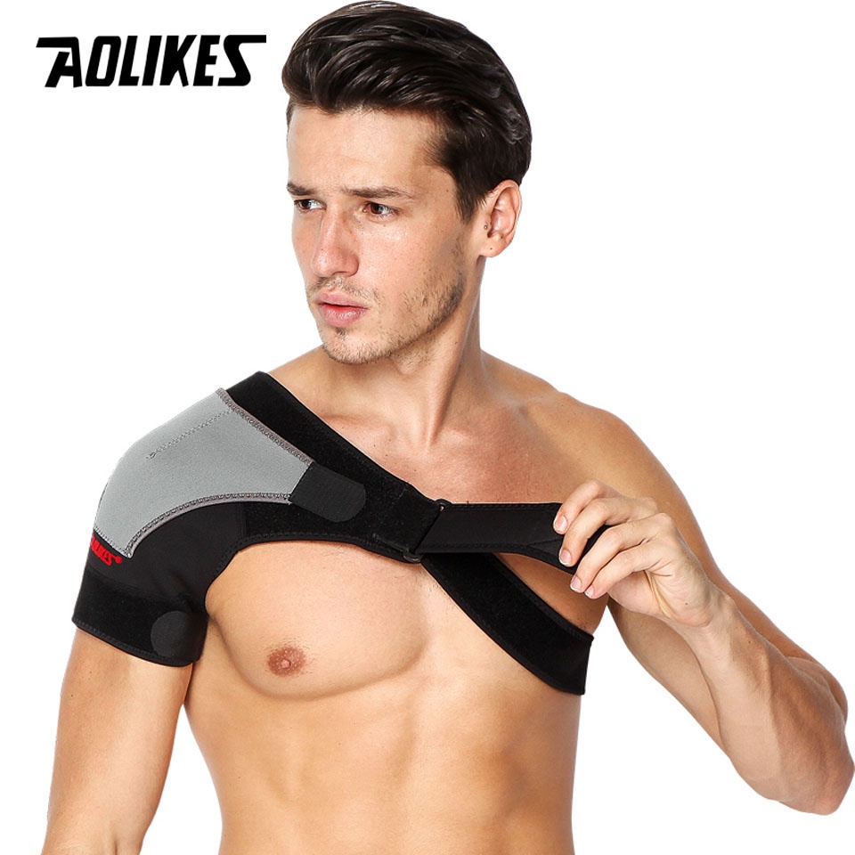 AOLIKES 1PCS Adjustable Shoulder Support Strap Brace Pad Wrap Shoulder Protector Injury Pain Relief Sprain Sports Guard - รูปที่ 4