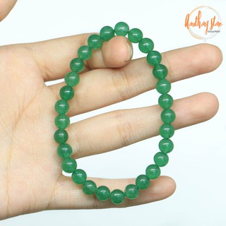 Aomthong กำไลหิน อเวนเจอรีน Green Aventurine ขนาด 6 มม. แต่งสี หินมงคล หินแห่งความโชคดี หินสี กำไลหินนำโชค หินสีเขียว