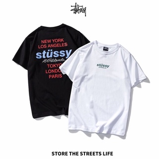 เสื้อยืด พิมพ์ลายตัวอักษรภาษาอังกฤษ Stussy สไตล์คลาสสิก สําหรับผู้ชาย และผู้หญิง