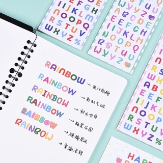 🌟Pixel Alphabet Sticker สติ๊กเกอร์ตัวอักษรน่ารัก สติกเกอร์อักษรพาสเทล สดใส 2 แผ่น