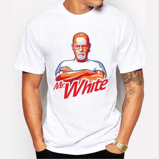 เสื้อยืดผ้าฝ้าย เสื้อยืดแขนสั้นลําลอง พิมพ์ลาย Breaking bad Mr White สไตล์เรโทร แฟชั่นยอดนิยม สําหรับผู้ชาย