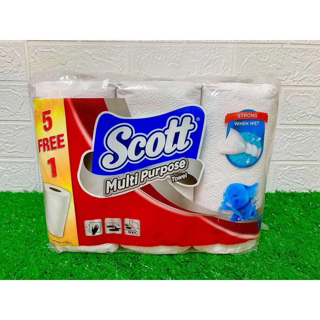 KITCHEN TOWEL SCOTT 6ROLLS (55s +- ต่อม้วน) [ผ้าเช็ดตัวอเนกประสงค์] [KITCHEN TISSUE] [TIU DAPUR] [SC