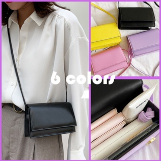900Shop📌กระเป๋าสะพายข้าง ทรงสี่เหลี่ยม สีโทนพาสเทล 6 สี